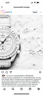 RELOJ OMEGA X SWATCH MOONSWATCH SNOOPY BIOCERÁMICA